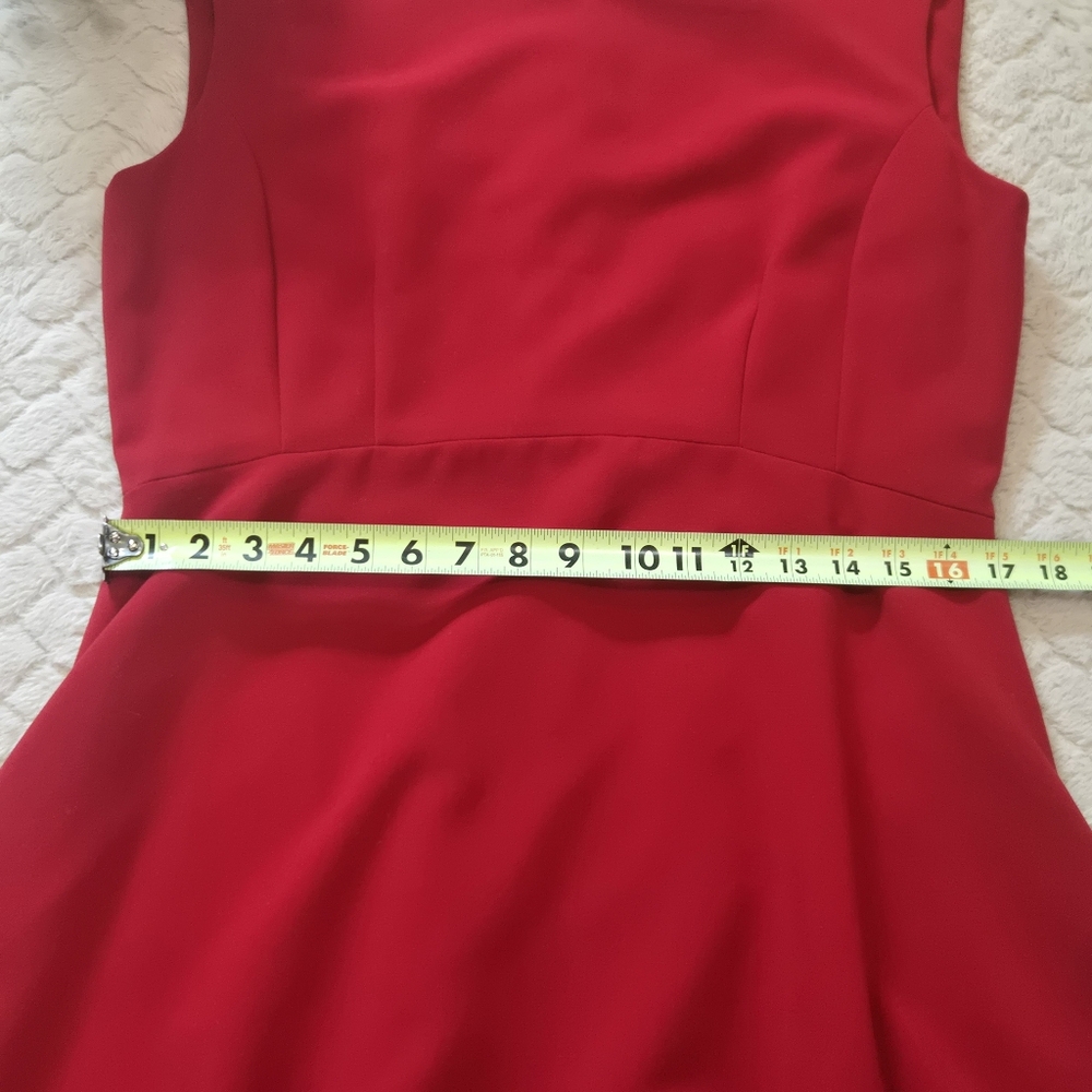 Tahari Red Sleeveless Fit & Flare Cocktail Formal Skater Dress, Size 14 - Picture 3 of 8